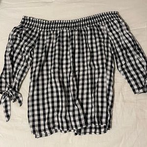 Black and white off the shoulder top